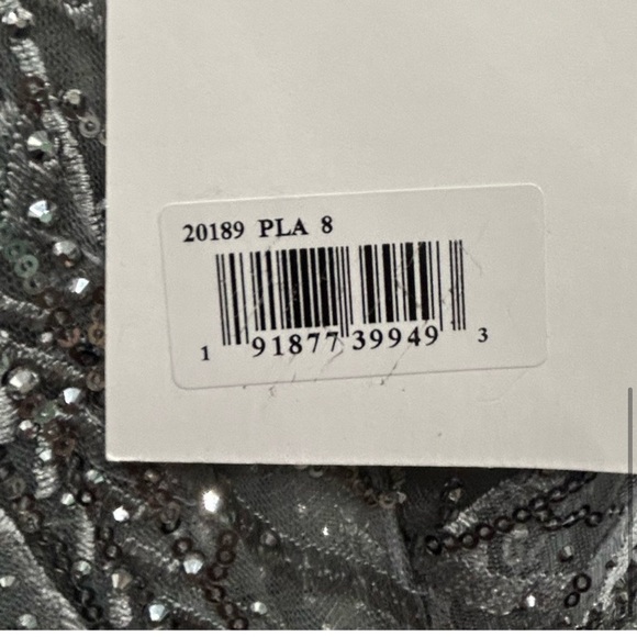 Mac Duggal 20189 NWT EMBELLISHED ILLUSION LONG SLEEVE WRAP OVER A LINE GOWN - Picture 12 of 16